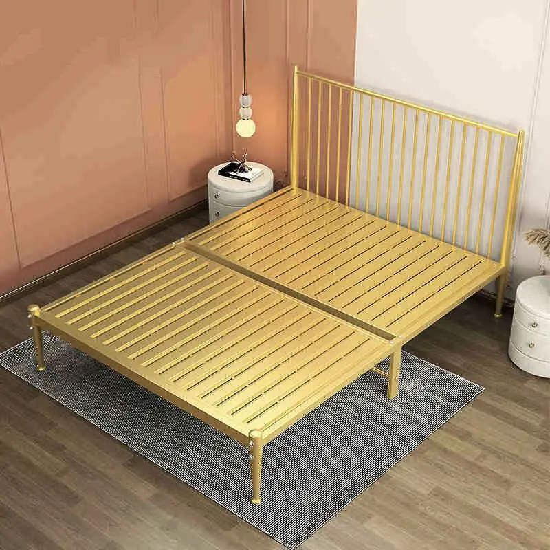 

Wrought iron bed Double iron frame Simple keel Internet celebrity princess Apartment