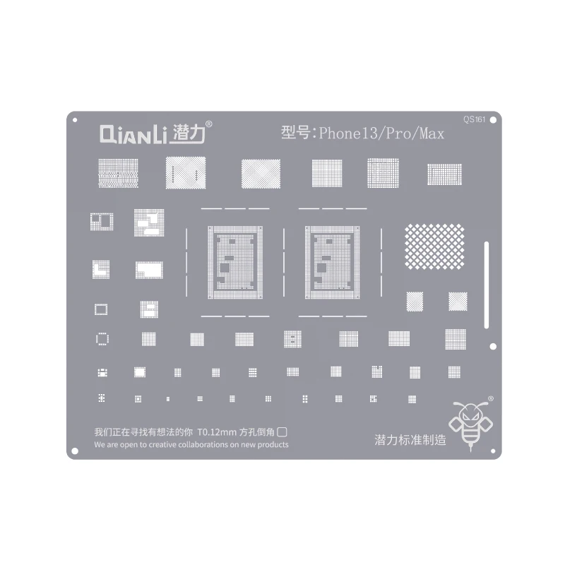 Qianli BGA Reballing Stencil Kit for iPhone, Motherboard, IC Chip CPU Soldering Net For iPhone 11-13ProMax XR XS X 8 7 6S 6 8Pc