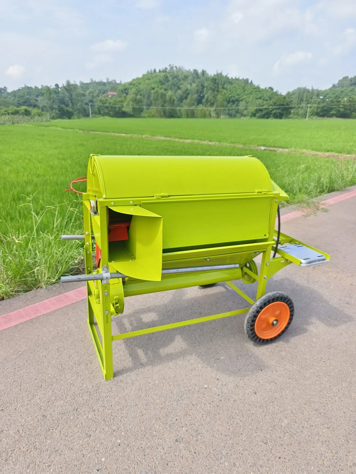 Newly upgraded multi-functional household full feeding thickened lifting rice and wheat thresher automatic bagging air selection
