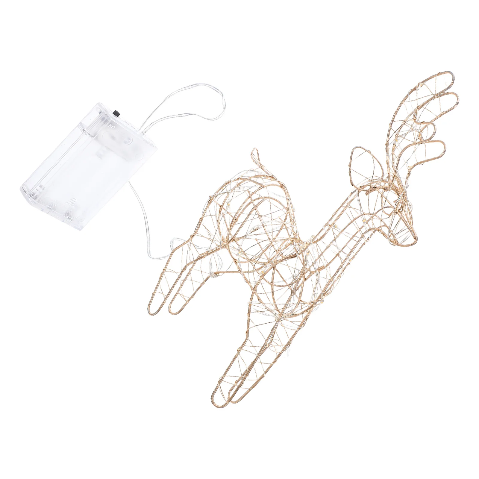 

Light-Up Reindeer Decoration Golden Iron Art Sculpture Christmas Tabletop Decor No Reindeer Gold Lighted Deer