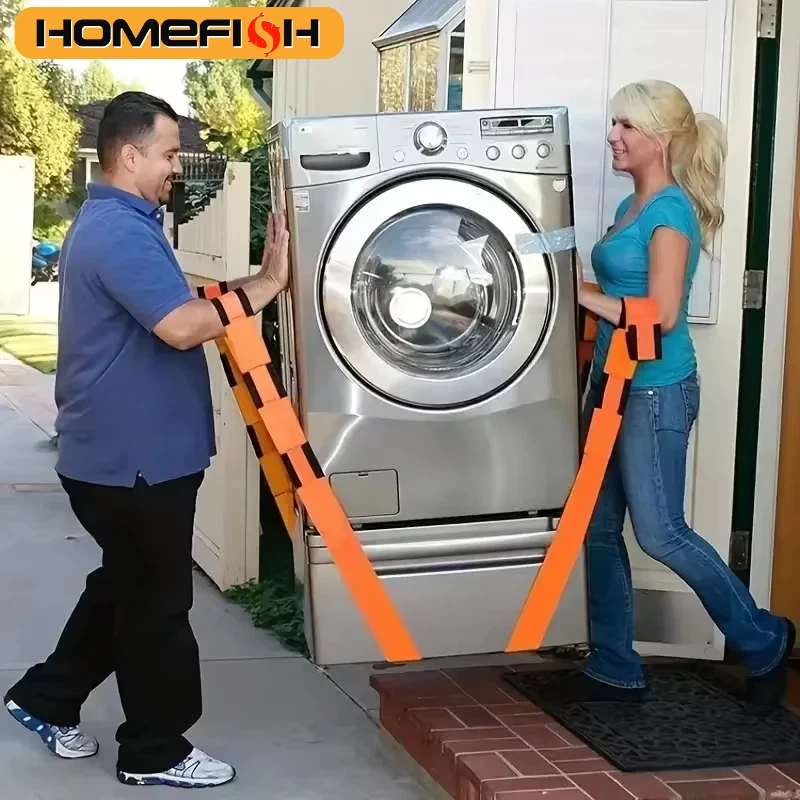 สายรัดสำหรับจัดการเฟอร์นิเจอร์และอุปกรณ์ไฟฟ้า สายรัดประหยัดแรงสำหรับการขนย้ายสิ่งของหนัก สายรัดที่นำกลับมาใช้ใหม่ได้และทนทานสำหรับการขนย้าย