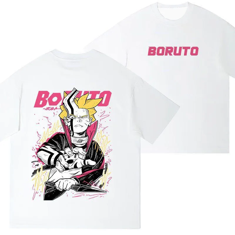 تي شيرت Naruto Boruto 3D للرجال والنساء بأكمام قصيرة، ملابس فضفاضة بطبقة أساسية، ملابس صيفية أنيميوم