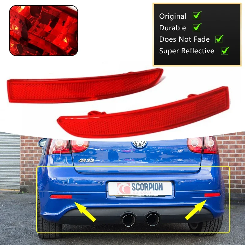 2x For Volkswagen VW Golf 5 Mk5 1K R32 2004~2009 1K6945105A 1K6945106A Rear Tail Light Car-Styling Bumper Reflector Signal Lamp