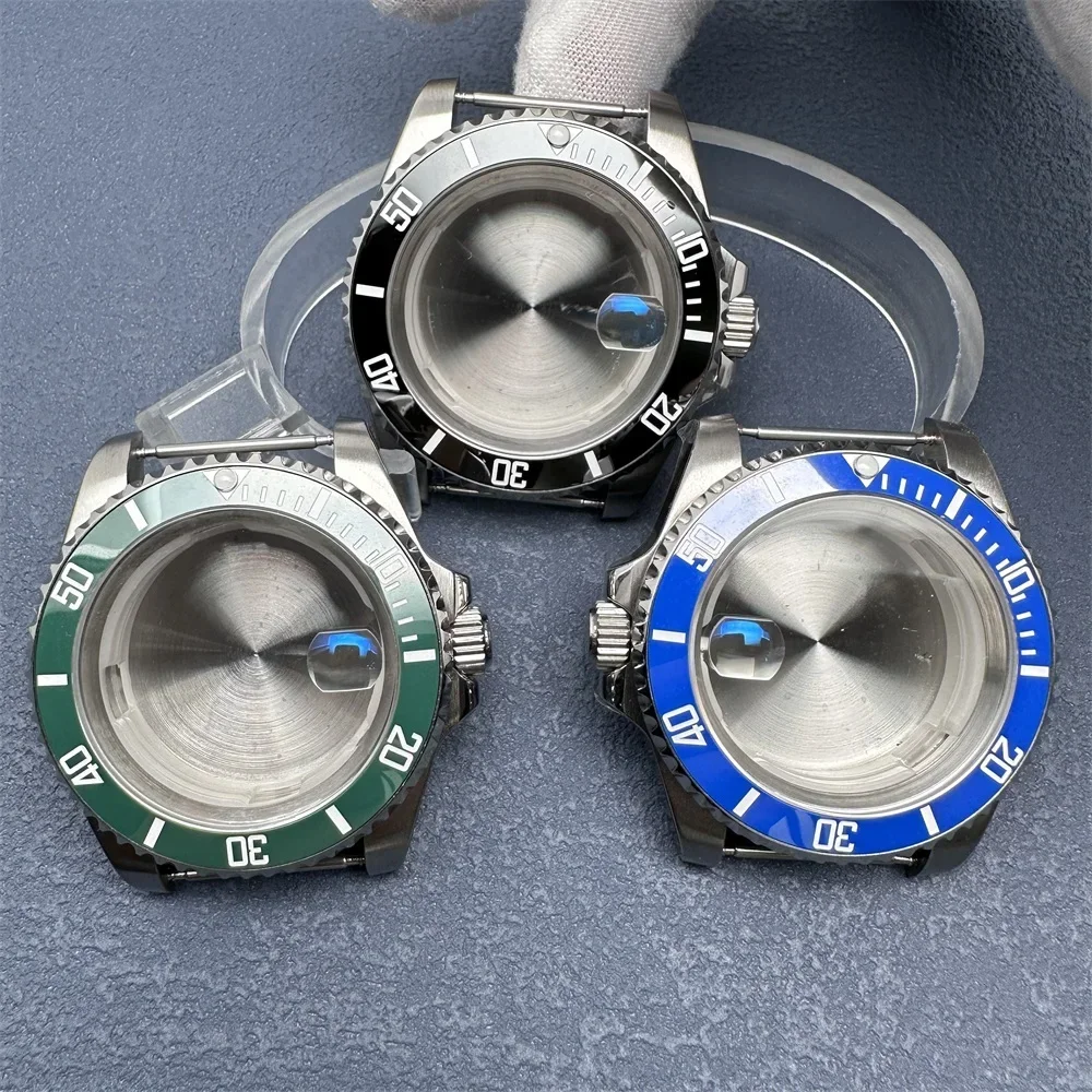 40MM Watch Case with Sapphire Crystal Watch Accessories for Miyota 8215 8205 8200 2813 3804 ETA 2836 2834 Movement Repair Part