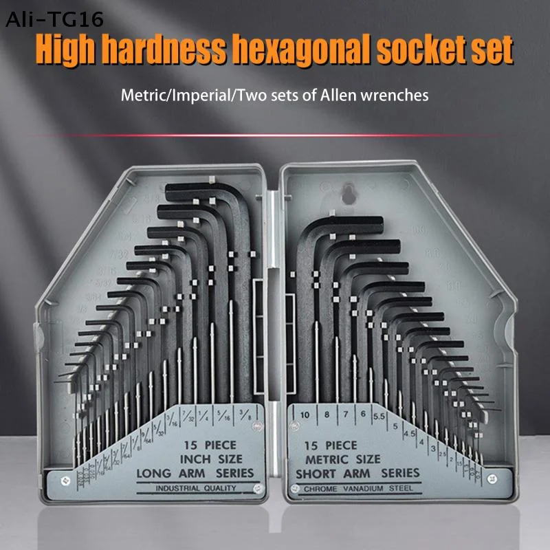 

Набор шестигранных ключей CCA83-30Pcs (30 шт.) из стали S2, метрические и дюймовые размеры, для ремонта и обслуживания