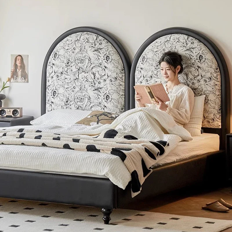 

Design European Bed Luxury Headboards Loft Storage Double Massage Bed Sleeping Platform Wooden Letto Matrimoniale Home Furniture