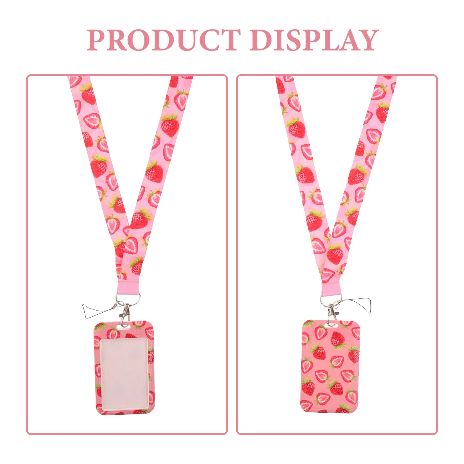 

Fruit Pattern Id Badge Holder Detachable Lanyard Card Sleeve School Teacher Student Name Tag Holder Anti-Scratch Protective