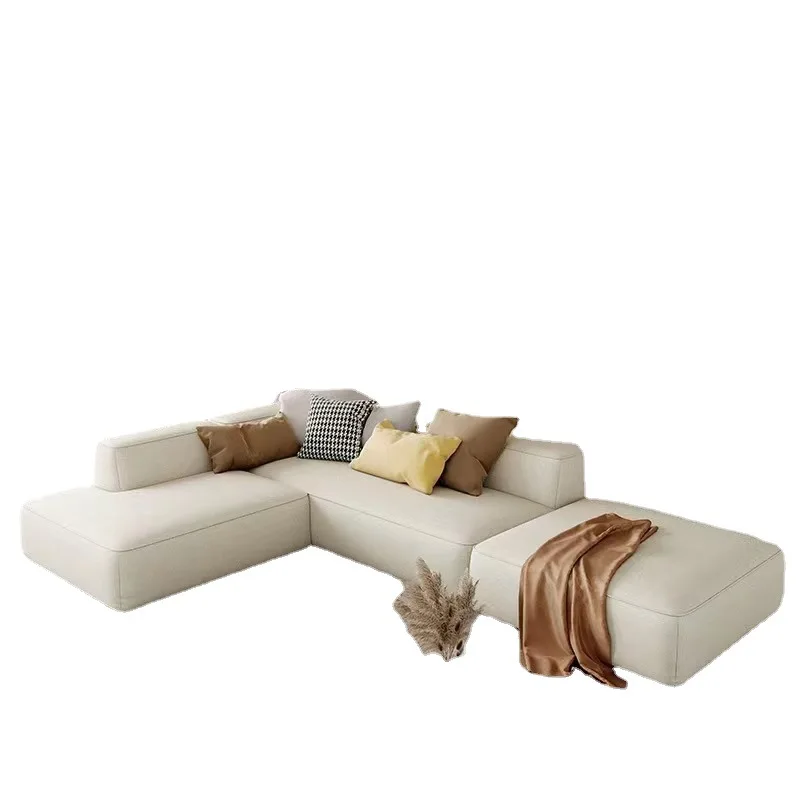 

Living room sofa modern tofu block technology fabric sofa furniture set home simple small apartment straight row