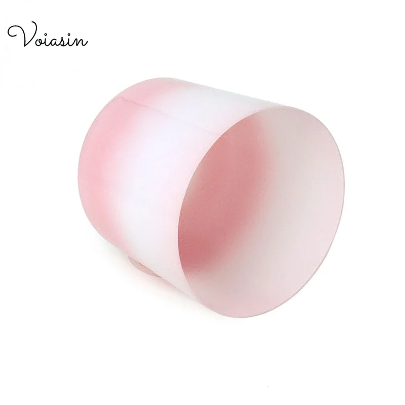 6/7/8Inch Clear Quartz Crystal Singing Bowl Top Level Sound Therapy Meditation Relaxing Bowl 440/432hz Set Pink-white Gradient