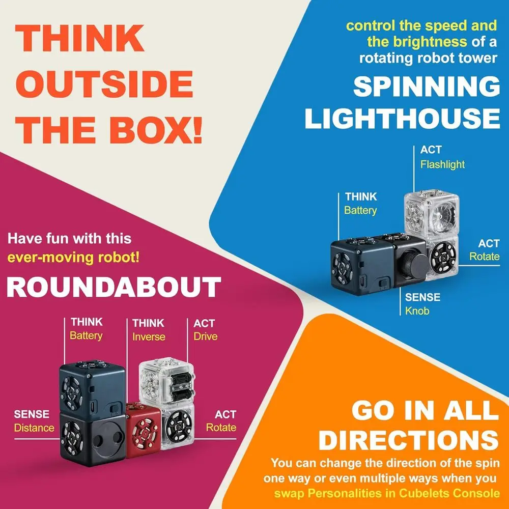 Home STEM Robot Kit: Modular Robotic Cube for Ages 4+ with Rotating Blocks