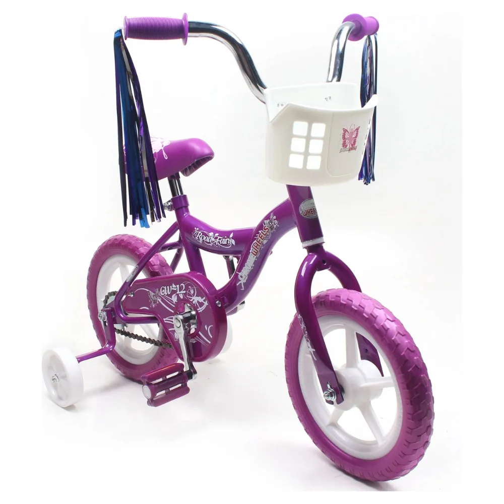 2024 New  Kid's Bike for 2-4 Years Old, Bicycle for Girls with Front Basket, EVA Tires with Training Wheels and Coaster Brake