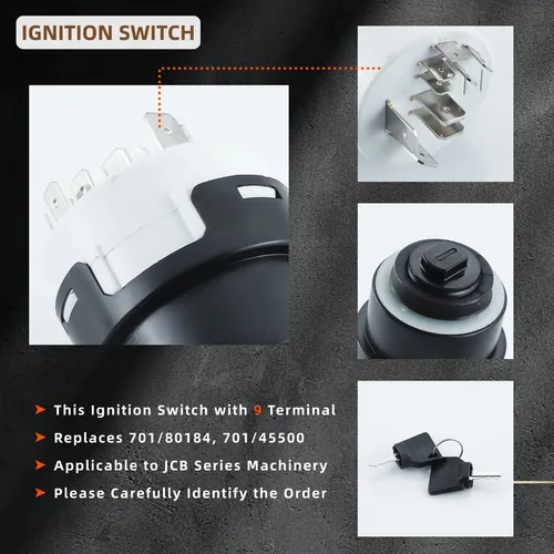 Imagen 2 del producto 701/80184 Interruptor de encendido con 9 terminales para JCB 3C 3CN 3CX 4C 4CN 4CS 4CX 170 180 185 190 TLT25 TLT30 TLT35 Reemplazar 701/45500