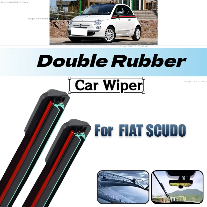 

Double Rubber Car Wipers for FIAT Scudo Front Blade Brushes Cutter Automobiles Parts Accessorie Wiper Windscreen Wiper Parts