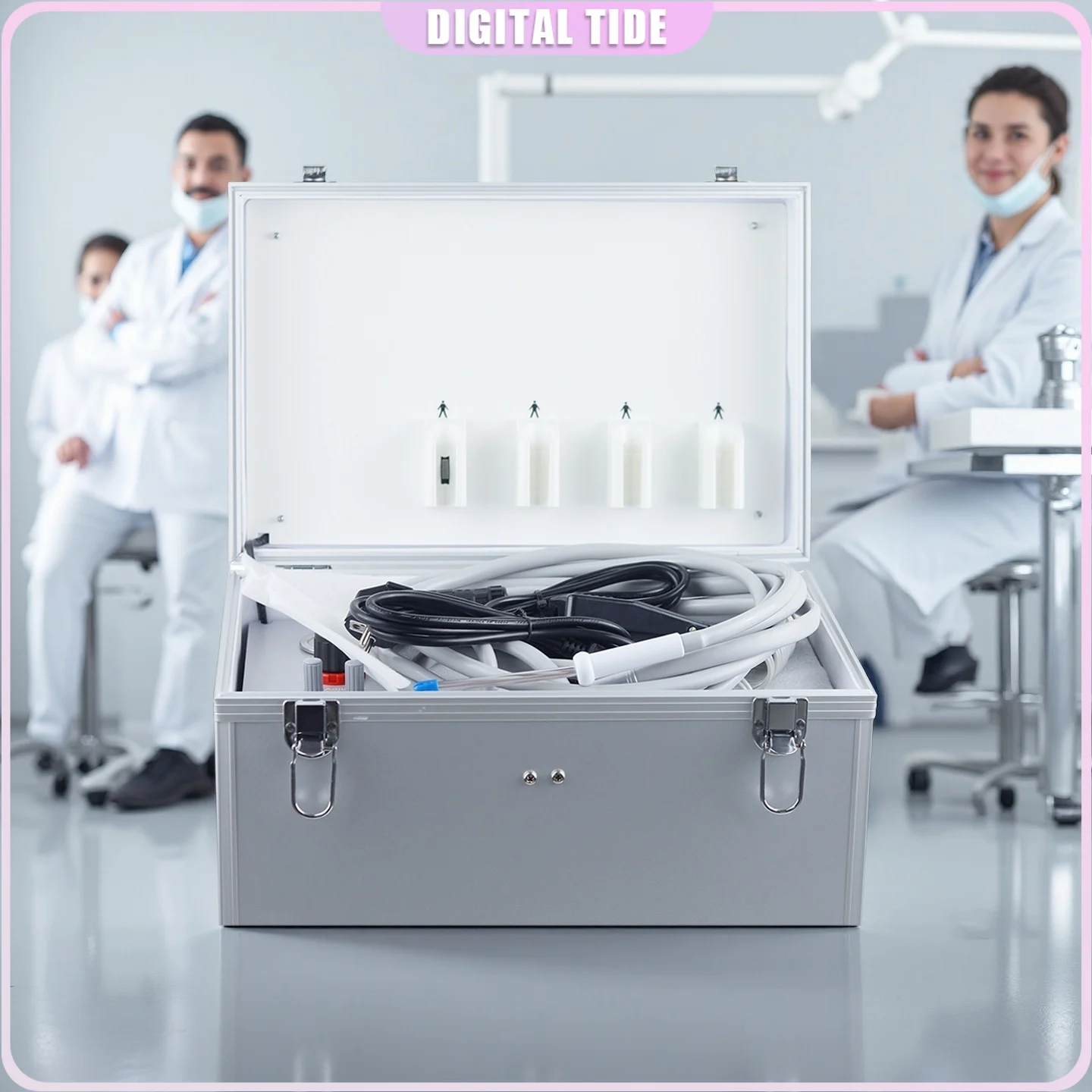 BD-402 Portable Dental Unit With Air Compressor Surgery Turbine Units 3 Way Syringe 2/4 Holes Hand-Held Dentistry Lab Equipment