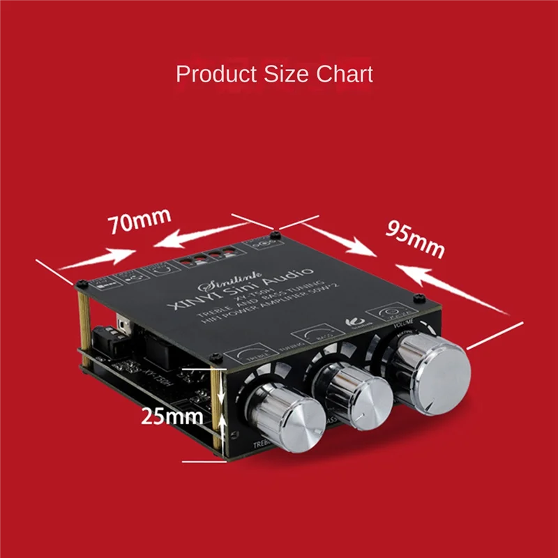 XY-T50H Bluetooth 5.0 Amplifier Board TPA3116D2 50W+50W High-Bass Adjustable Stereo Digital Amplifier Board Audio Module