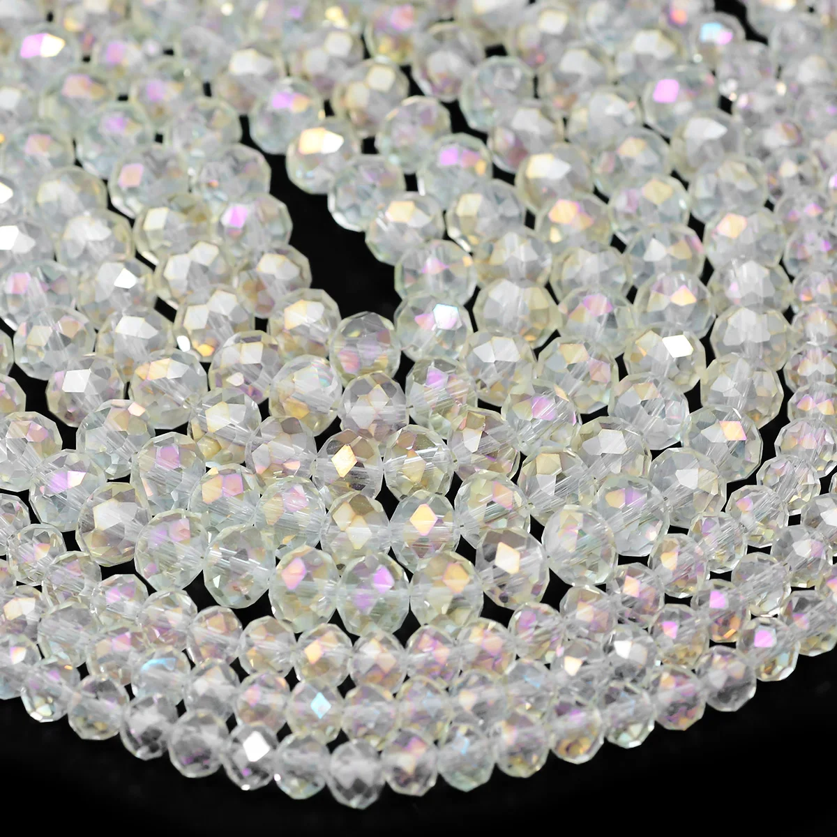 4/6/8mm Transparent Yellow AB Crystal Glass Beads for Making Diy Jewellery Accessories Such As Bracelets Necklaces and Key Rings
