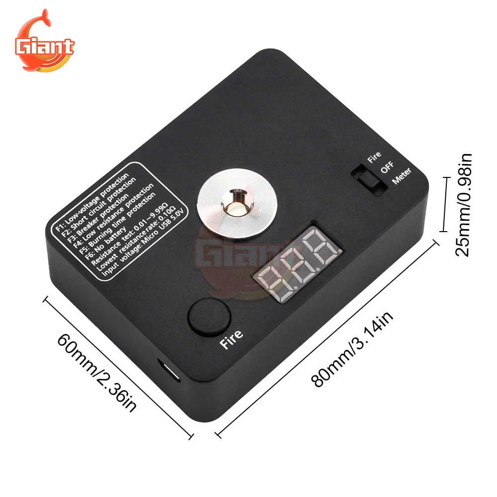 Digital Resistance Tester Professional Ohm Meter Resistor Voltmeter Mini Coil Burning Measure Building Platform Resistance Meter