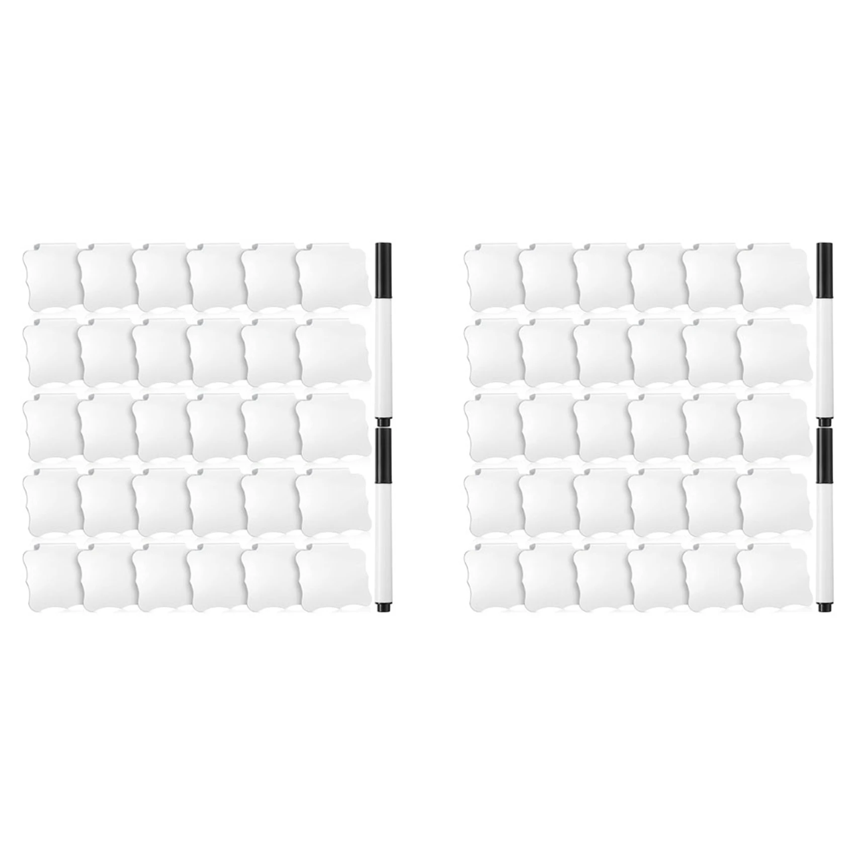 AT02-64 Pieces Basket Labels Clips And Pens Set, Includes 64 Pieces Kitchen Clip Label Holder And 4 Pieces Chalk (White)