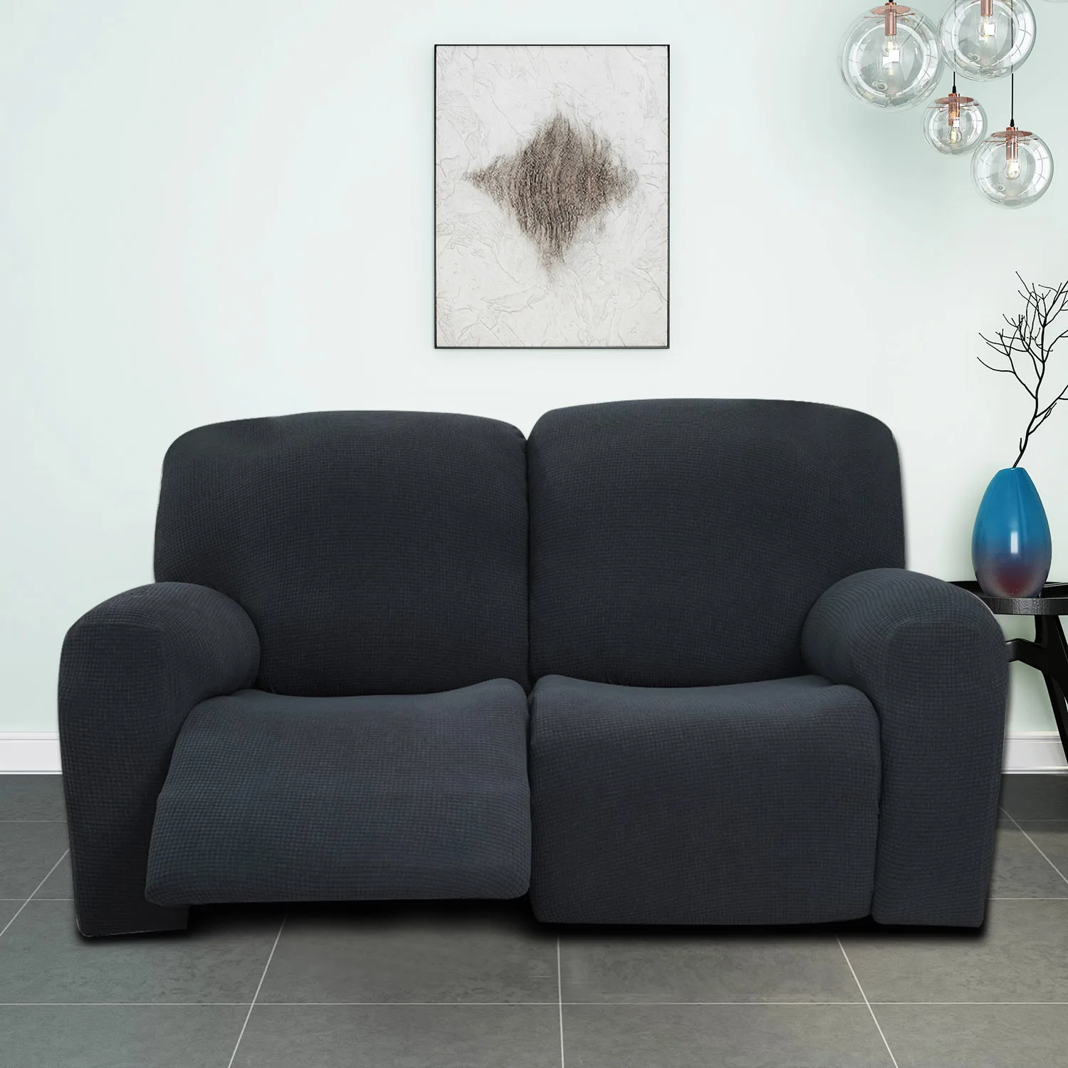Stretch Waterproof Recliner Sofa Cover Set Textured Polyester Fabric Protective Slipcover One Two Three Or Four Seat Chairs