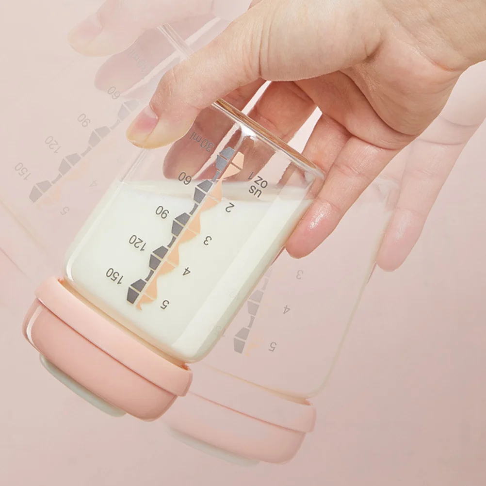 2 قطعة 150 مللي أكواب تخزين حليب الثدي حاويات زجاجية مقياس واضح غير يتلاشى سهلة التنظيف استحمام الطفل هدية أكواب تخزين حليب الثدي #5