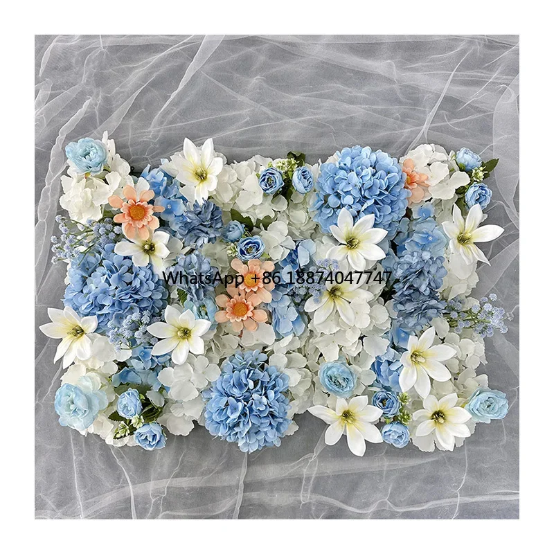 

MYQ 139 Small Flower Wall D110 Blue Style Artificial Flower Wall Wedding Party Background Decoration High Quality