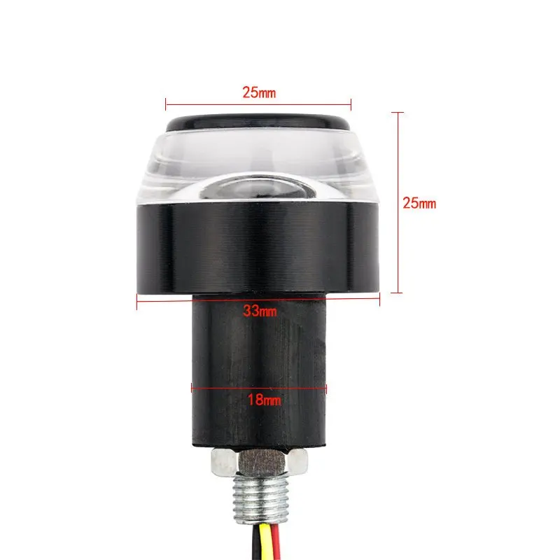 Universal 22mm Motorcycle Turn Signal LED Handlebar End White Amber Flashing Handle Grip Bar Blinker Lamp 12V Side Marker Lights