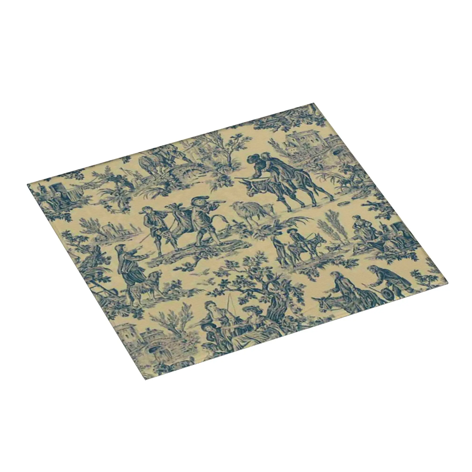 Toile De Jouy Vintage French Non Slip Kitchen Counter Protector Mat Barware Tableware Reusable  Bathroom Drying Mat For Kitchen