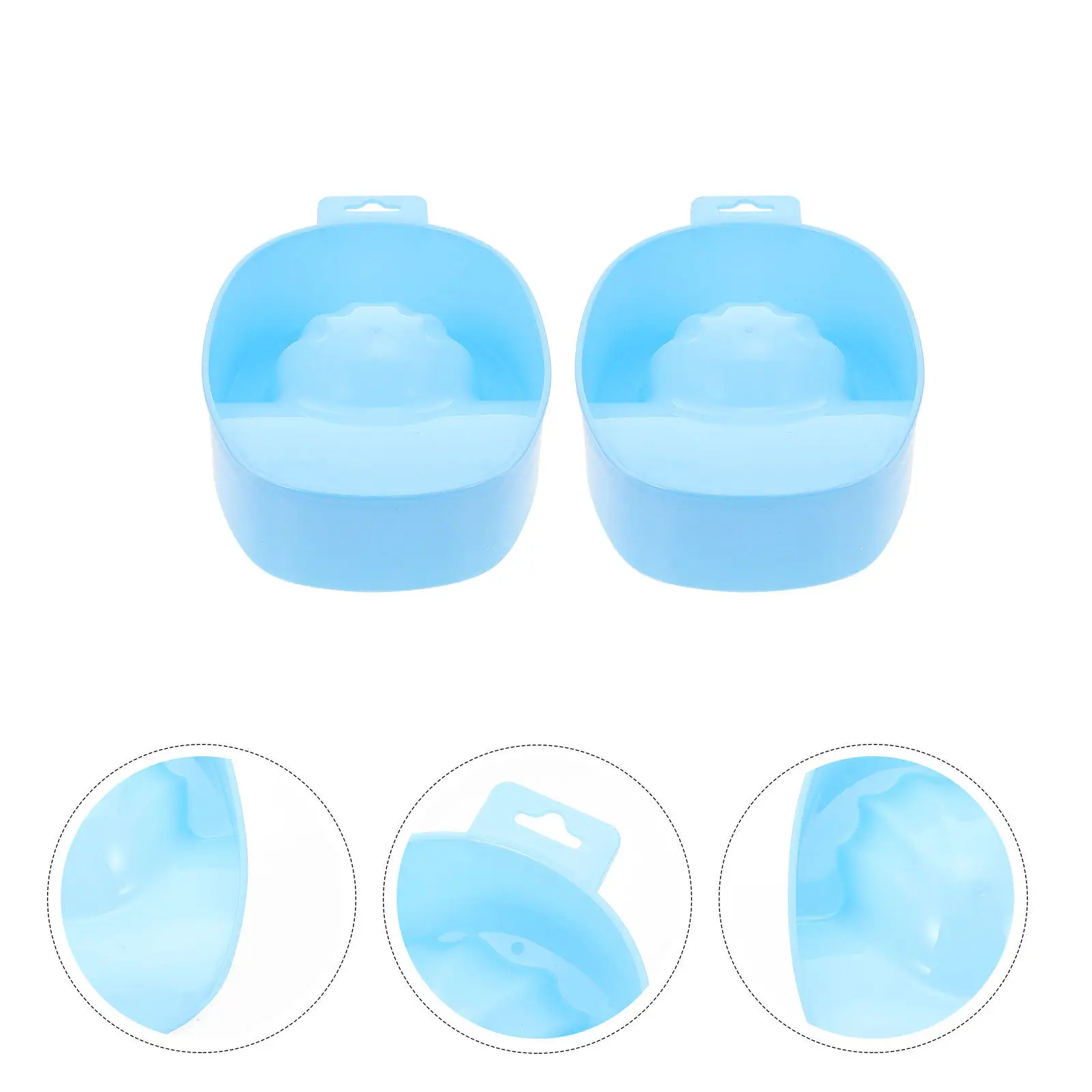 Bol de trempage des ongles en plastique de qualité supérieure, 2 pièces, pour soins des mains, outil de spa, adoucit les cuticules, à utiliser à la maison ou en salon