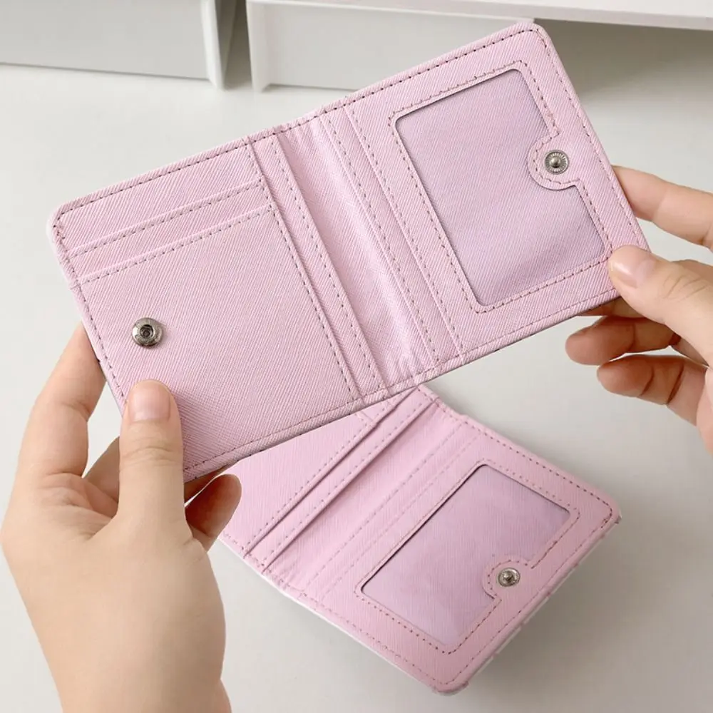 Portable Cartoon Wallet Mini PU Leather Business Card Case Cute Kawaii ID Card Holder