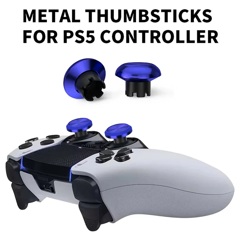 Game Console Joystick Triggers Buttons For PS5 Edge Dualsense Controller Metal Thumb Stick Silver-[A51I]