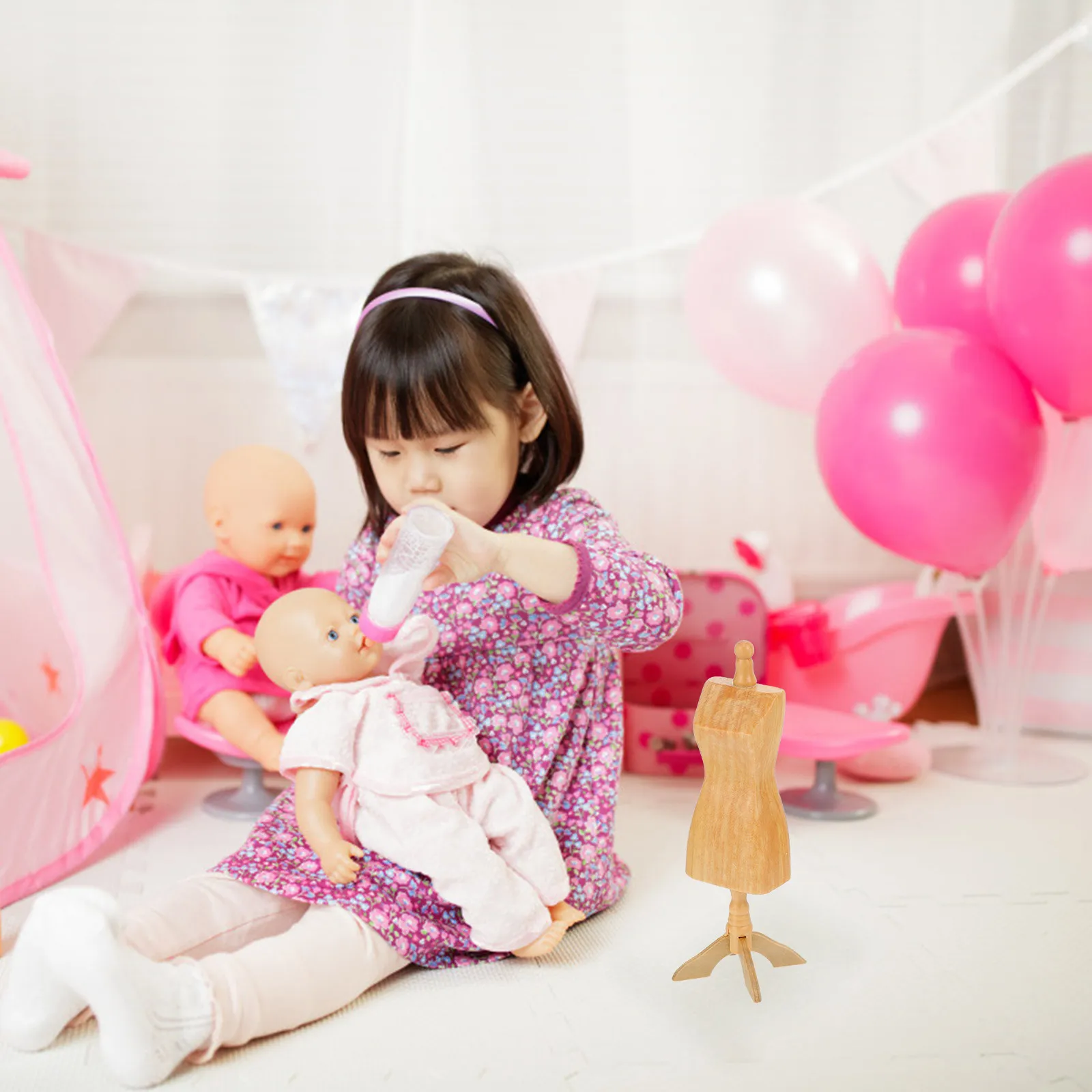 

1 шт. Декоративная подставка для одежды в форме человека из березы, стильный декоративный мини-домик, вешалка для одежды, модель из березы