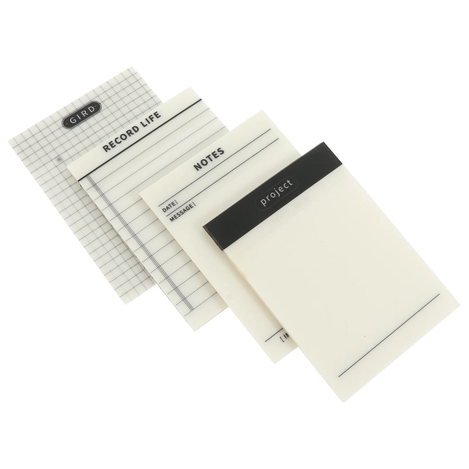 

4Pcs Clear Memo Stickers Transparent Writing Papers Easy to Use Removable for Books Files Students Transparent Memo Stickers