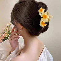 Fashion Gradient Egg Flower Hair Claws Clip Women Girls Sweet Acrylic Hairpins Summer Beach Hawaiian Headwear Hair Accessories - Image 3