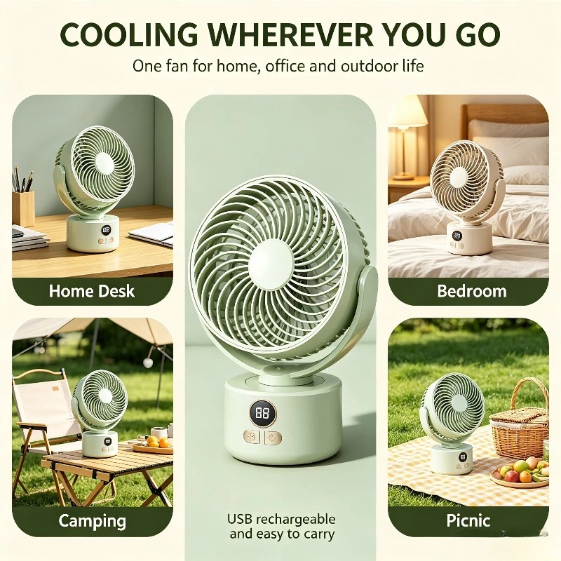 USB Rechargeable Compact Fan w - Outdoor Camping Fan ulasan dan harga