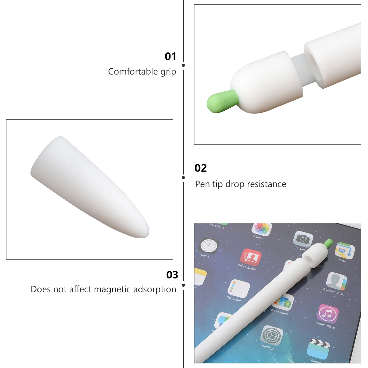 

Carrot Protective Cover Stylus Case Silicone Grip Handwriting Sleeve Ergonomic Anti Slip Lightweight Portable Long Lasting