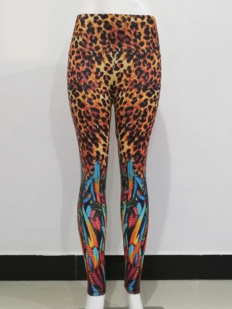 Digital leopardo impressão cintura alta yoga calças para mulheres, esportes fitness leggings, push up ginásio calças, sexy jegging, moda