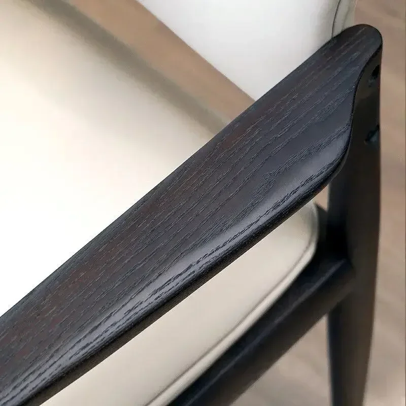 Italian minimalist Italian backrest armchair home living room casual dining chair Nordic style ash wood negotiation chair