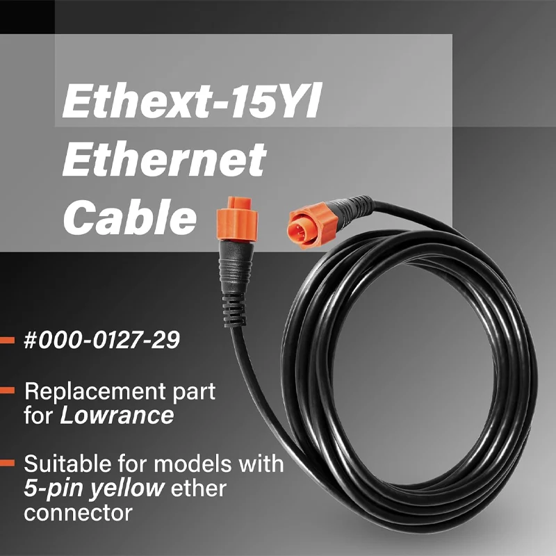 

Запасная часть для кабеля Lowrance Ethernet Cat6, 15 футов, высокоскоростной, Plug and Play, подходит для радаров GlobalMap StructureScan