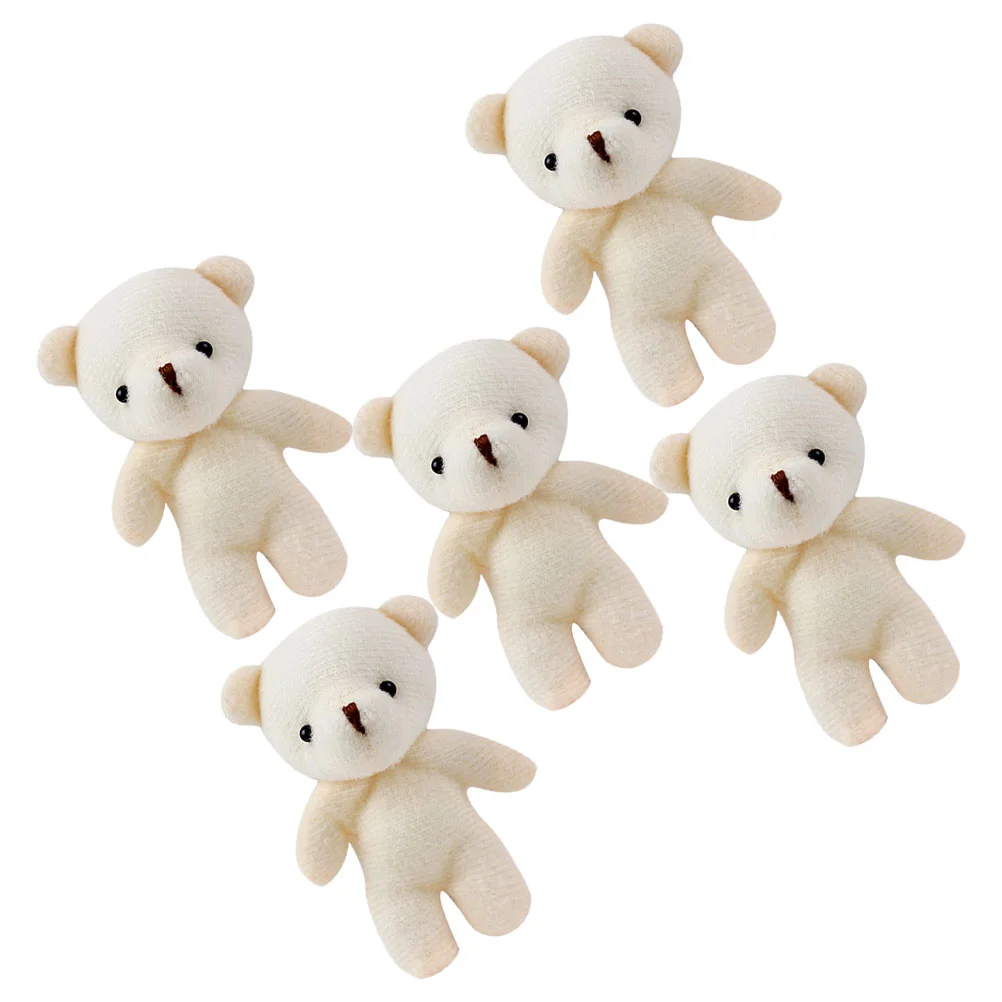 5 Pcs Mini Bear Ornament Hanging Figurines Tiny Girls Cute Cloth Multi-function Pendant Child Plush Figure