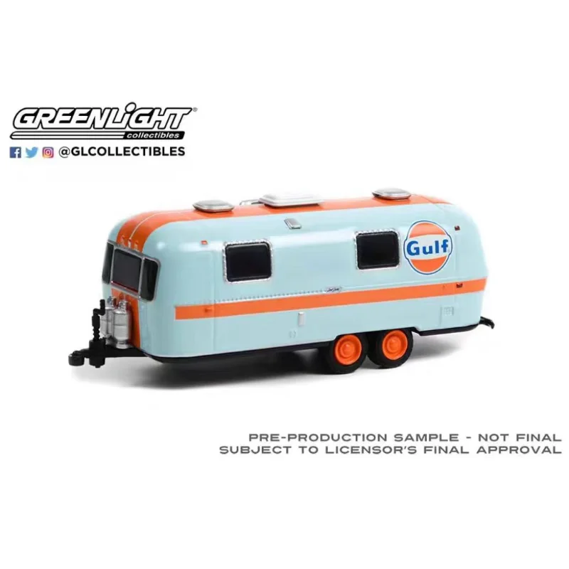 Diecast GreenLight 1:64 Scale 1971 Custom Gulf Oil Qingfeng RV Alloy Car Model Collectible Toy Gift Souvenir Display Ornament