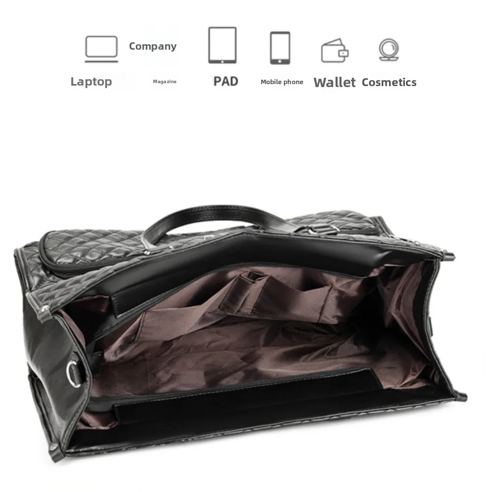 

2-in-1 Laptop Lunch Tote Bag Shoulder Strap Lunch Box Multifunctional Laptop Handbag Solid Color Large Portable Laptop Bags