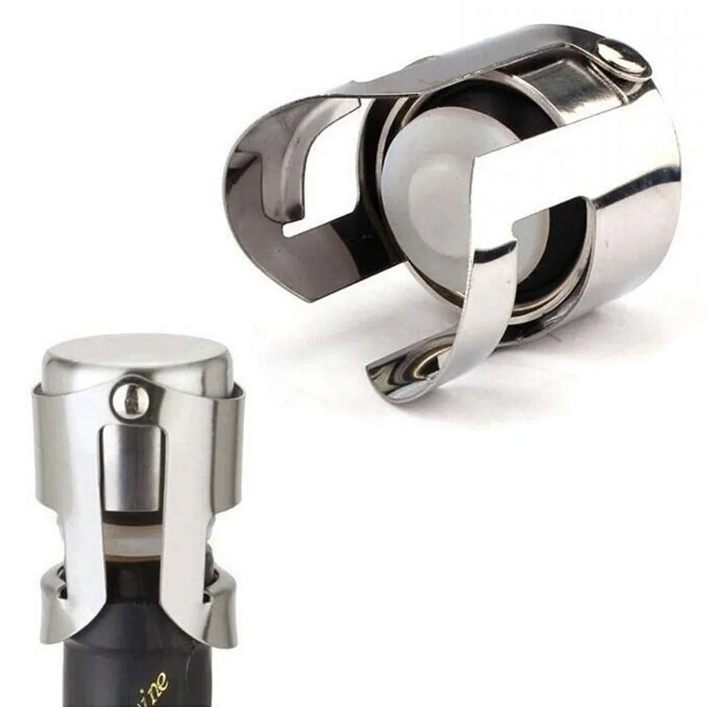 1/2pcs Stainless Steel Wine Bottle Stopper Wine Beer Bottle Cork Plug Sealing Bottle Cap Champagne Sparkling Stopper Bar Tools