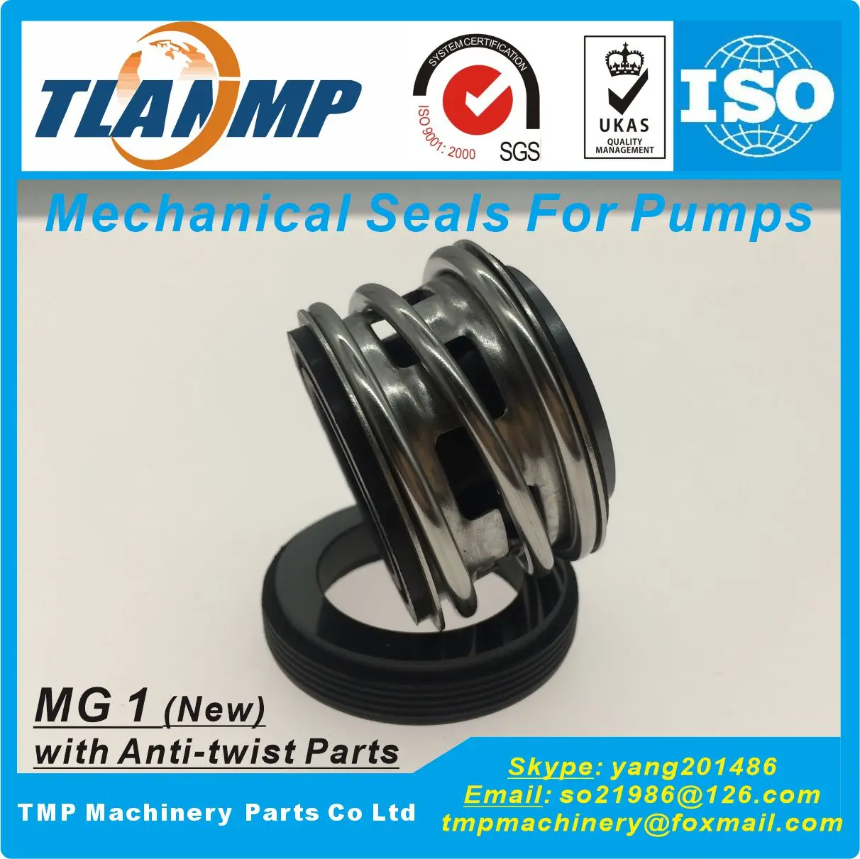 MG1/50/55/60/65/70/75/80/85/90/95/100-G60 (New Structure) MG1 Mechanical Seals with Anti-twist Metal parts