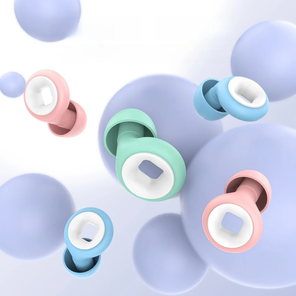 

Round Square Noise Canceling Earplugs Waterproof Swim Earplug Reusable Deep Sleep Silicone Ear Plugs Portable Safety Protection