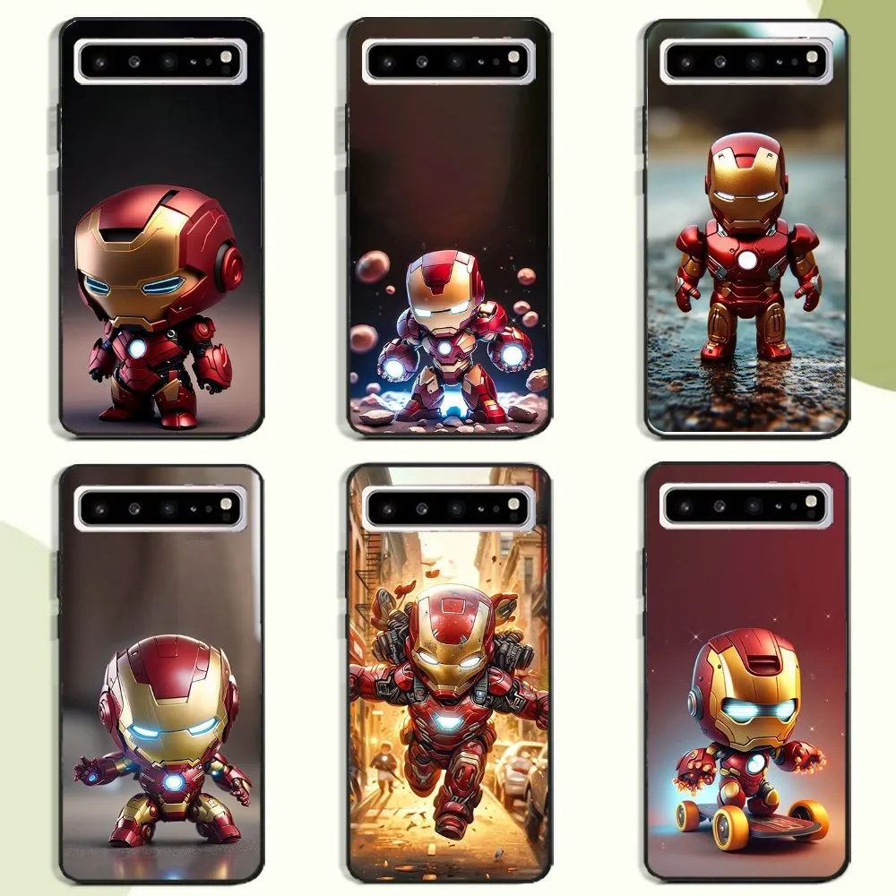 Cartoon L-Lron Man Phone Case For Samsung Galaxy A52 A12 A51 S21 Edge S22ULTRA S23 S20LITE Plus Ultra Black Cover