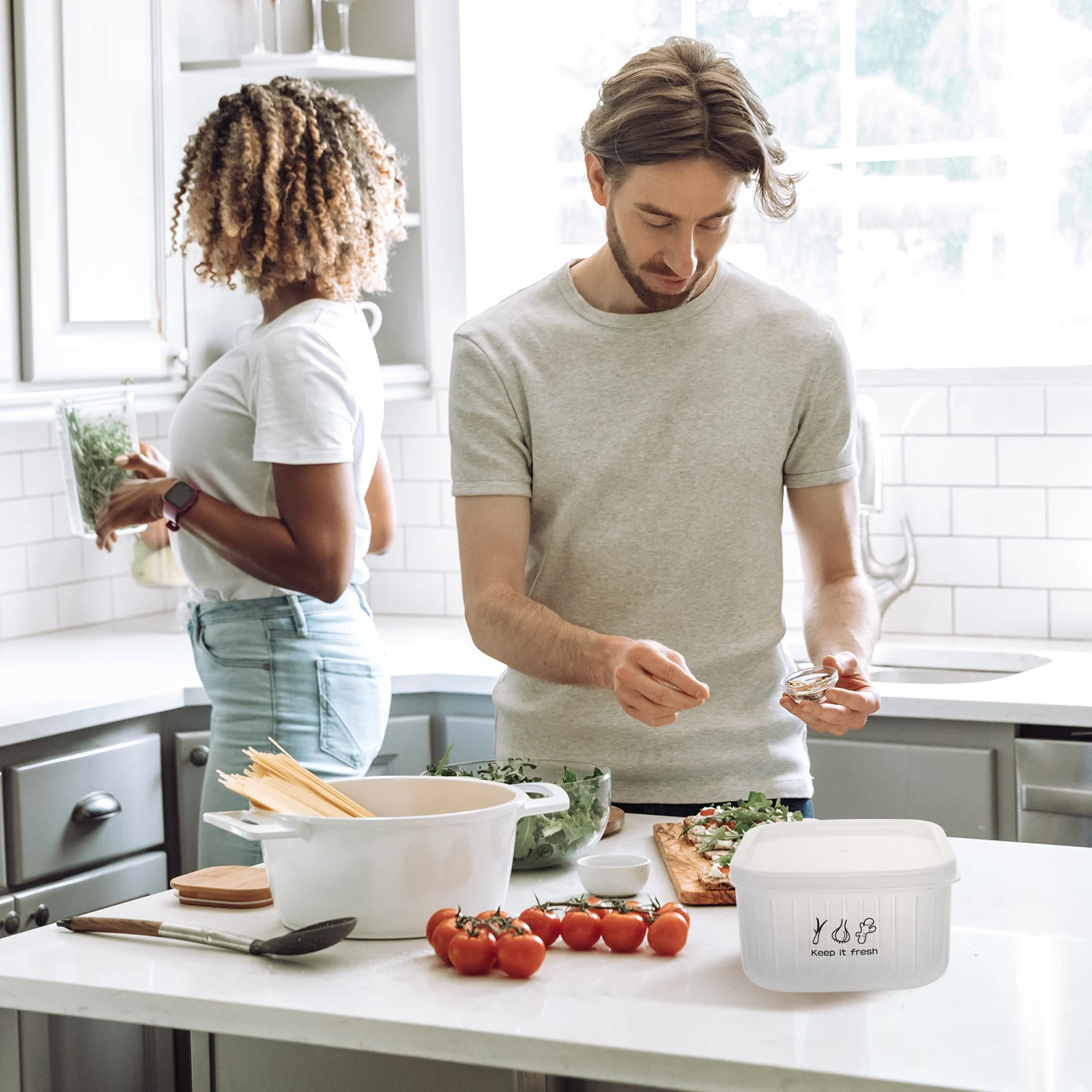 

Fresh Storage Box Refrigerator Food Boxes Plastic Organizers Preservation Cases Fruit Vegetable Bins with Lids