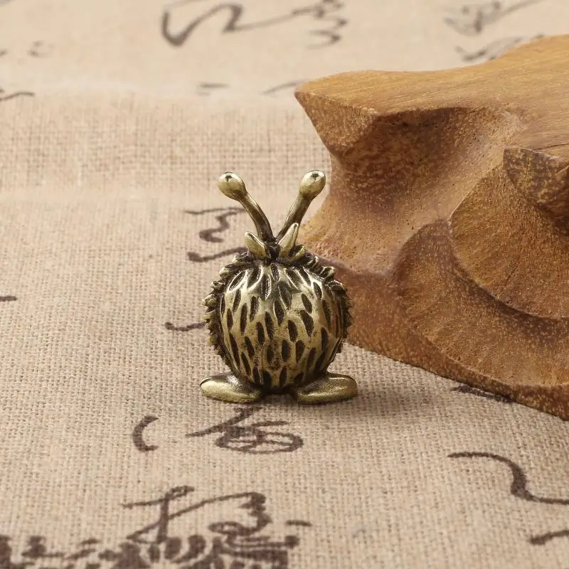 Vintage Solid Brass Caterpillar Figurine Insect Animal Statue Desktop Tea Pet Ornament Home Decor Collectible Gift