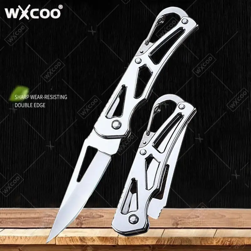 

WXCOO Многофункциональный карманный нож из нержавеющей стали с нескользящей ручкой, острый мини-универсальный нож с брелоком, ножи для очистки фруктов
