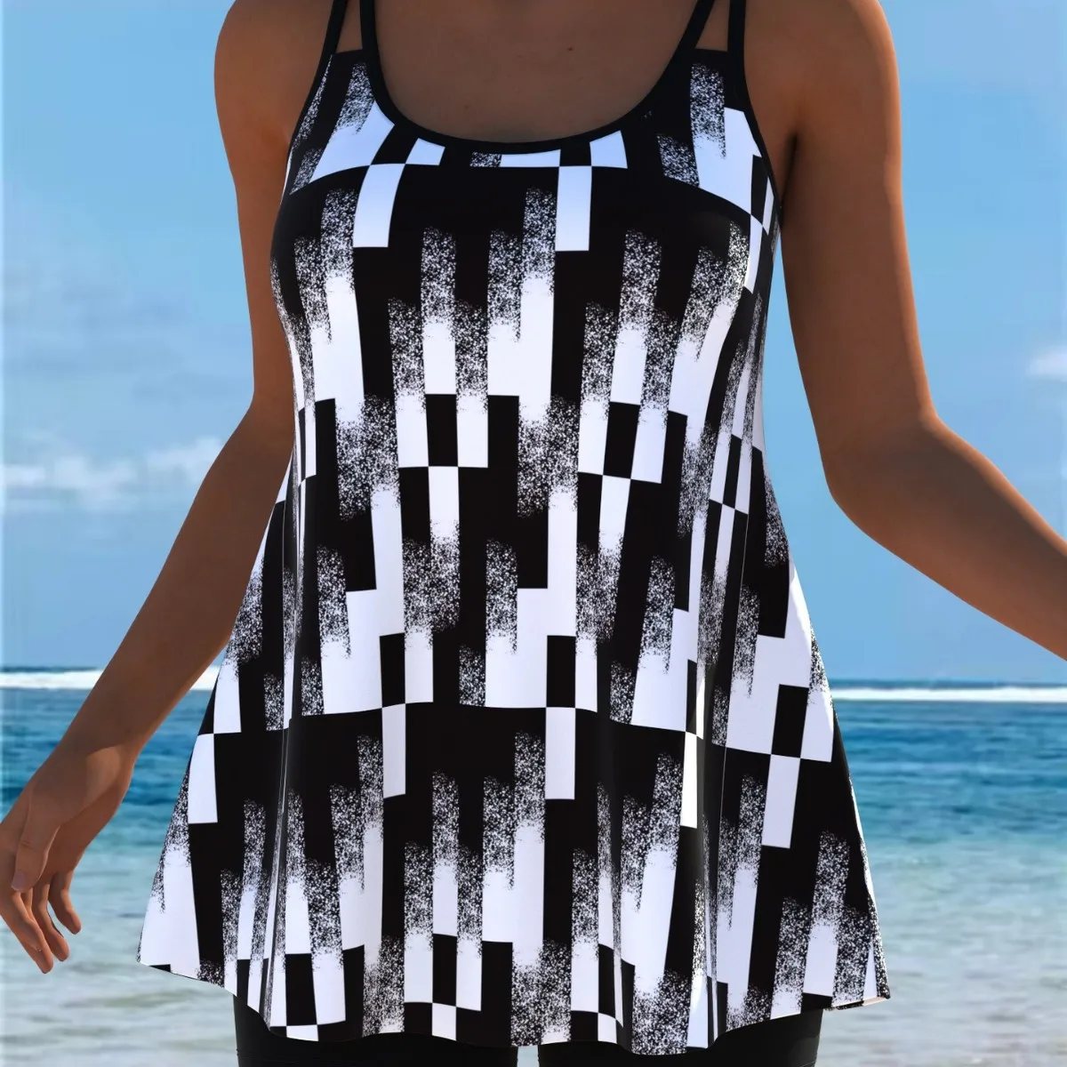 New Tankini Swimwears Tankini Set Sexy Swimsuit Women Summer Bathing Suit Bikini Set Sleeveless Beach Swimming Suit Female view 4