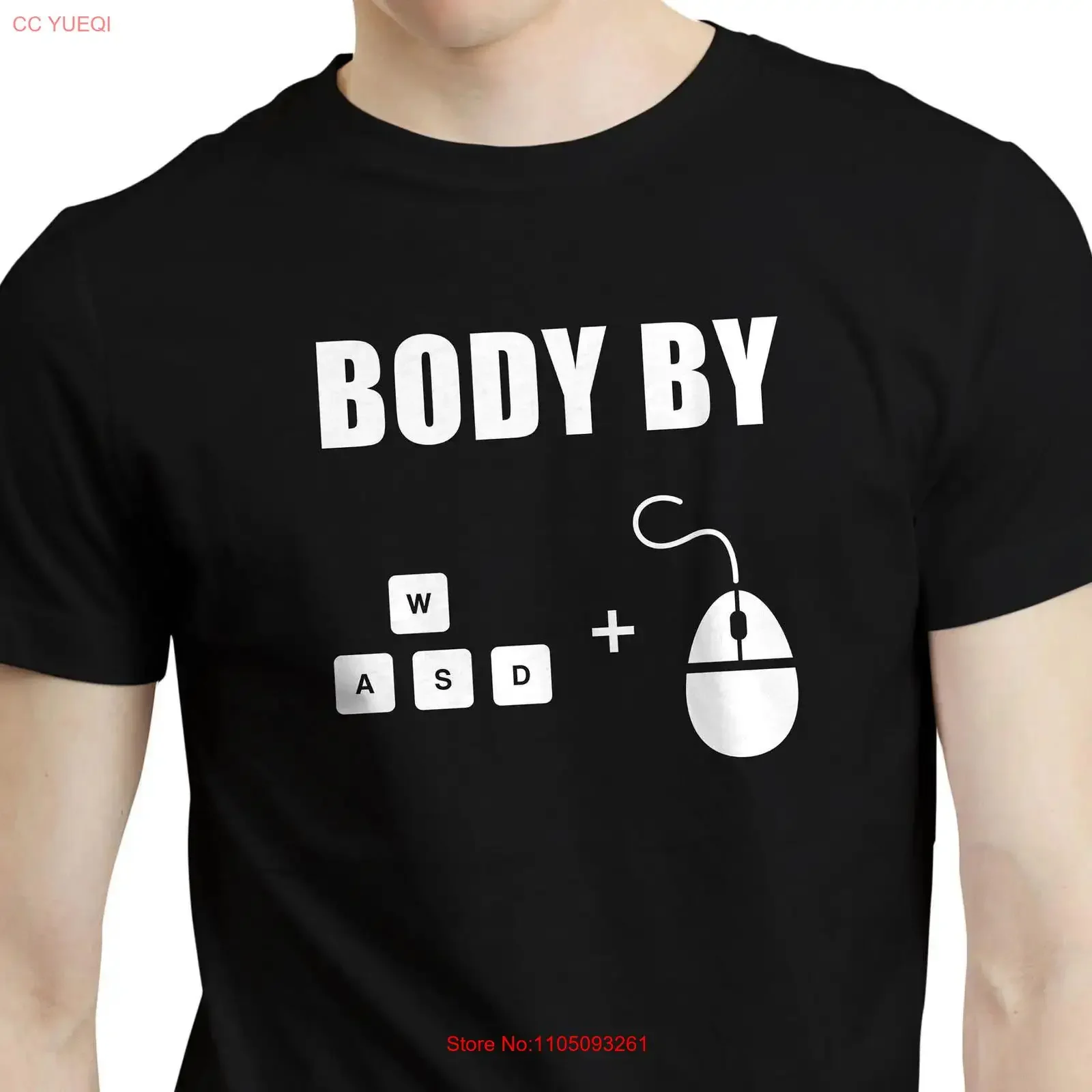 تي شيرت Body By PC Computer Funny Gamer Gaming Idea Gym Geek تي شيرت علوي عتيق مصمم ملابس عصرية متعددة الاستخدامات للرجال